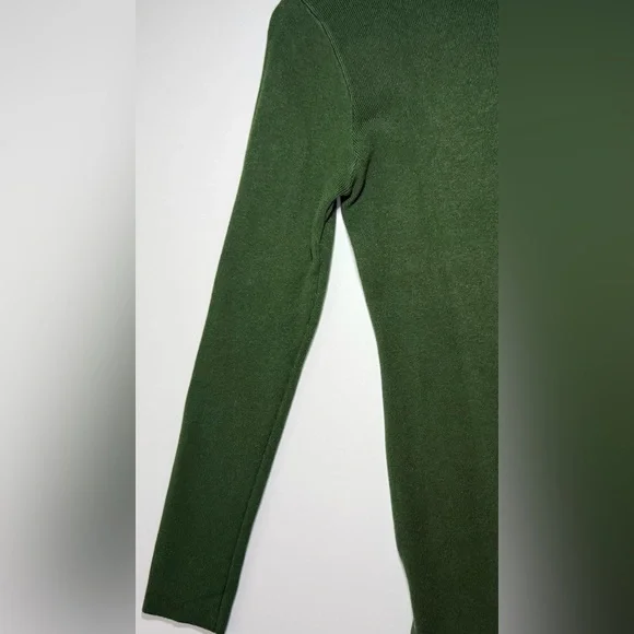 NWT Midi Knitted Ribbed Turtleneck Bodycon Sweater Dress Green Size M/L - Picture 8 of 13
